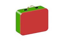 简约红色箱子元素