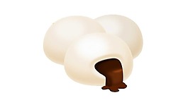 简约白色汤圆元素