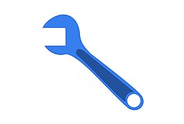 蓝色实物扳手元素