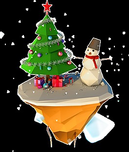 圣诞树圣诞支人三维图案