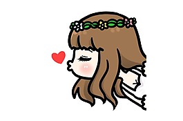 手绘卡通美女元素