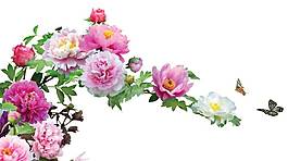 粉色盛开鲜花png元素