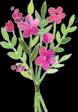 水彩鲜花装饰素材