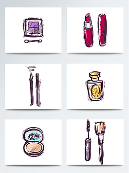 手绘化妆品PNG格式