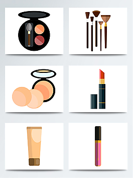 扁平手绘化妆品