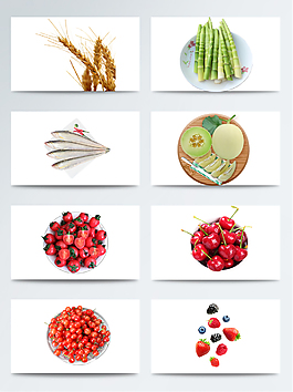 绿色家常菜材料春笋透明装饰素材合集