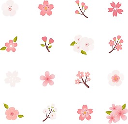 卡通红色鲜花png元素