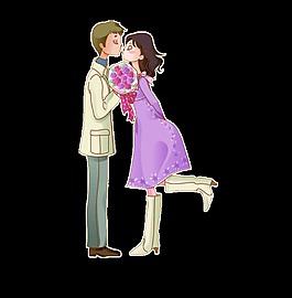 浪漫情人节约会情侣元素