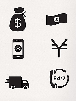 一组黑白单色小图标