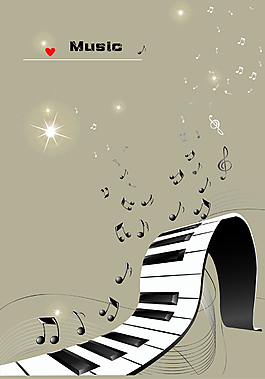 矢量钢琴音乐海报
