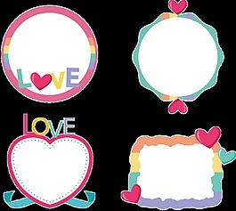 清新可爱圆形花环装饰元素