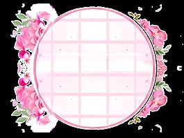粉色淡雅手绘花环装饰图案