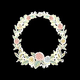 文雅清新手绘花环装饰元素