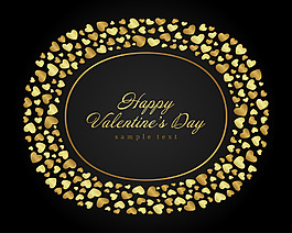 金色时尚浪漫爱心元素