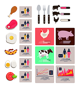 扁平趣味美味插画