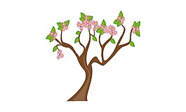 卡通鲜花树木png元素