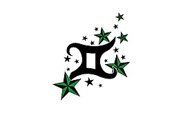 绿色五角星图案png元素