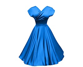 蓝色连衣裙png元素