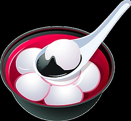 卡通元宵佳节汤圆元素设计