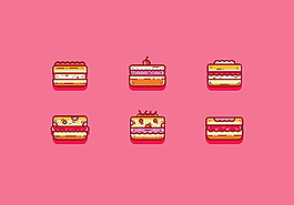 可爱手绘蛋糕图标