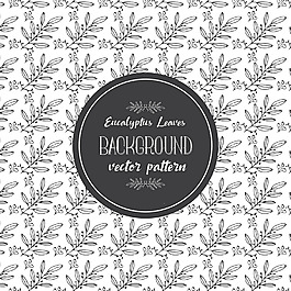 手绘植物叶子背景素材