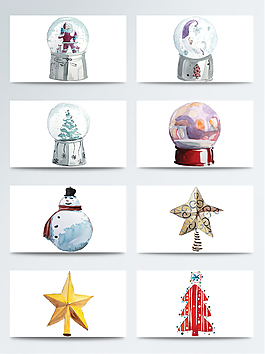 手绘彩色水晶球免扣素材合集