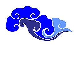 卡通蓝色云彩png元素