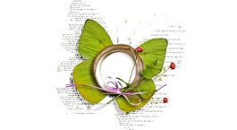 绿色蝴蝶形圆环png元素