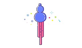 卡通紫色葫芦丝png元素