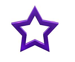 紫色五角星png元素