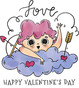 手绘丘比特插画