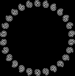 手绘简约圆环免扣素材