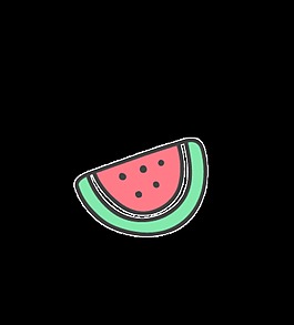 手绘一片西瓜矢量素材