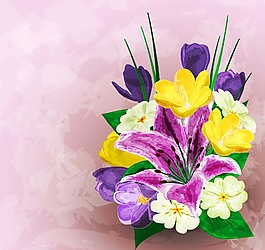 唯美水彩绘花卉插画