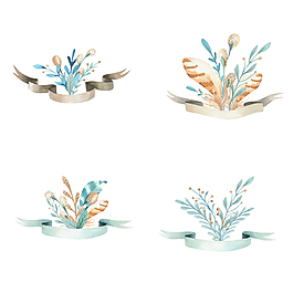 手绘花卉卡通免扣素材