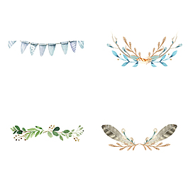 手绘花环卡通免扣素材