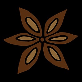 手绘一颗八角冬天透明装饰素材