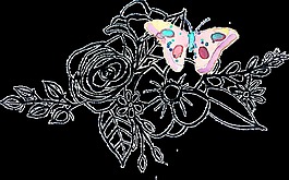 粉色可爱清新蝴蝶透明花朵装饰