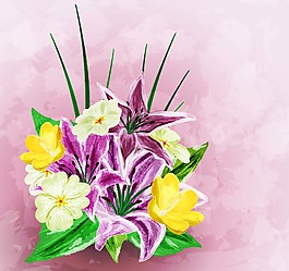 水彩绘艺术花朵插画