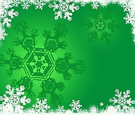 冬季绿色雪花背景图