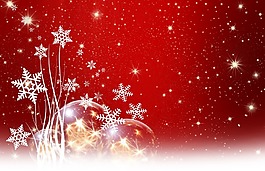 冬季雪花淡红背景图1