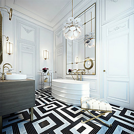 美式卫生间淋浴间装修效果图