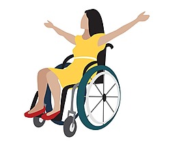 卡通轮椅少女png元素