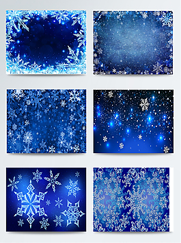 六张水蓝色雪花图集