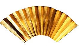 古代金色扇形折纸png元素