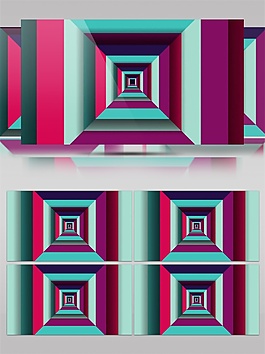 红色魔方隧道视频素材