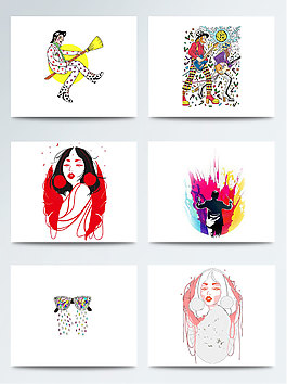 创意波普风清新时尚图案