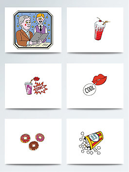 彩色时尚波普风图案素材