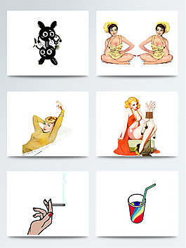 清新时尚波普风图案素材