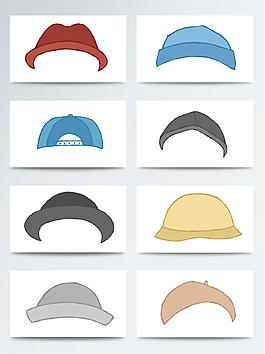 手绘各式帽子PNG免扣合集